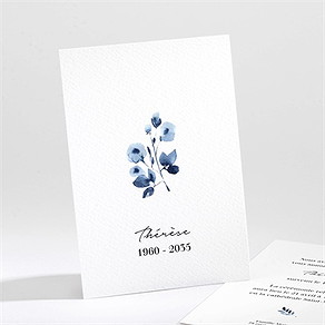 Faire-part décès fleur bleue