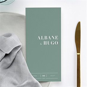 Menu mariage annonce minimaliste