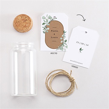 Mignonette mariage encapsulés étiquette - Vue d'ensemble