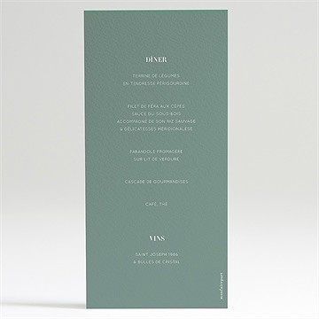 Menu mariage sculpture - Dos du menu