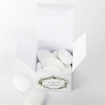 Boîte de dragées mariage noël - Intérieur de la boîte