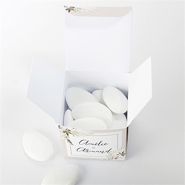 Boîte de dragées mariage orchidées - Intérieur de la boîte