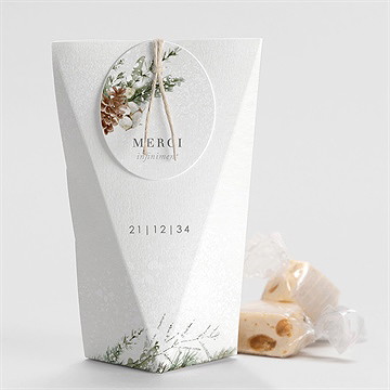 Boîte de dragées mariage noël étui