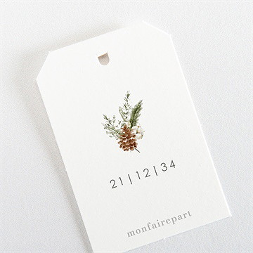 Etiquette mariage noël - Dos de l'étiquette