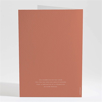 Livret de messe mariage terracotta initiales - Dos du livret