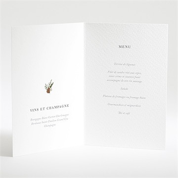 Menu mariage noël - Intérieur du menu