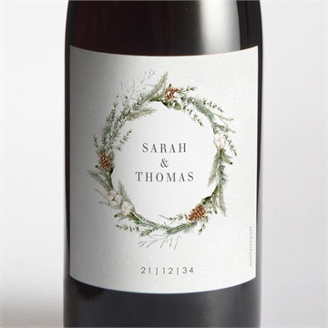 Etiquette de bouteille mariage noël