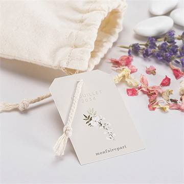 Pochon mariage  orchidées - Mise en situation