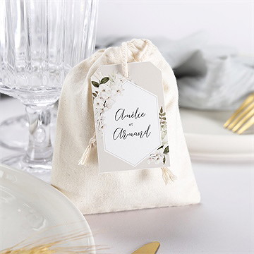 Pochon mariage  orchidées - Mise en situation