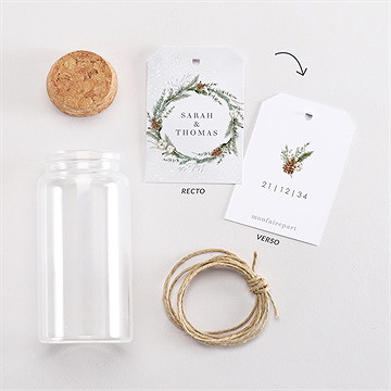 Mignonette mariage noël étiquette - Vue d'ensemble