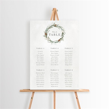 Plan de table mariage noël