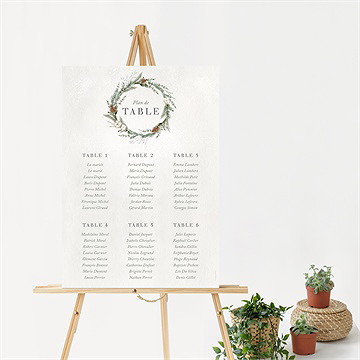 Plan de table mariage noël - Mise en situation