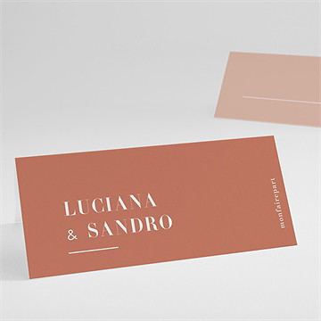 Marque-place mariage terracotta initiales