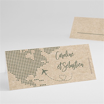 Marque-place mariage billet d'avion