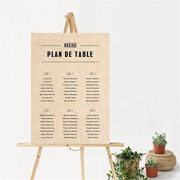 Plan de table mariage billet d'avion - Mise en situation