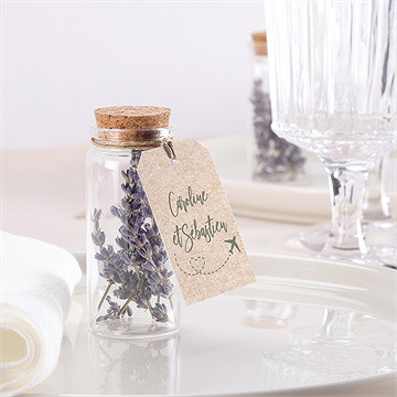 Mignonette mariage billet d'avion étiquette - Mise en situation