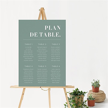 Plan de table mariage annonce minimaliste - Mise en situation