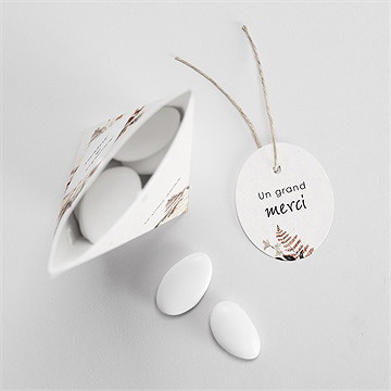 Boîte de dragées mariage pampa étui - Intérieur de la boîte