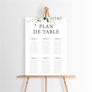 Plan de table mariage tendre murmure