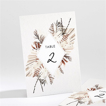 Numéro de table mariage pampa