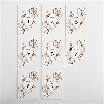 Numéro de table mariage pampa - Vue d'ensemble