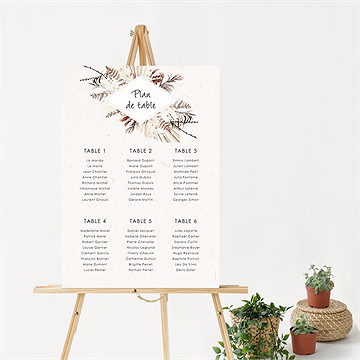 Plan de table mariage pampa - Mise en situation