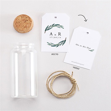 Mignonette mariage notre chemin étiquette - Vue d'ensemble