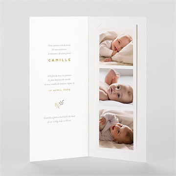Faire-part naissance le nounours photomaton - Intérieur du faire-part