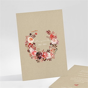 Faire-part décès fleurs automnales