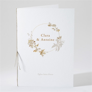 Livret de messe mariage délicatesse végétale plié