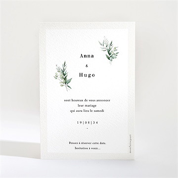 Save the Date mariage emeraude - Dos de la carte