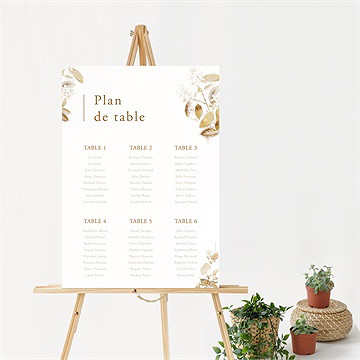 Plan de table mariage délicatesse végétale - Mise en situation