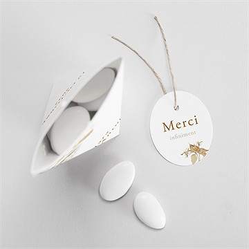 Boîte de dragées mariage délicatesse végétale étui - Intérieur de la boîte