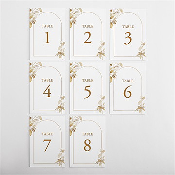 Numéro de table mariage délicatesse végétale - Vue d'ensemble