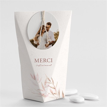 Boîte de dragées mariage poésie boheme étui