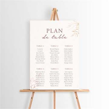Plan de table mariage poésie boheme