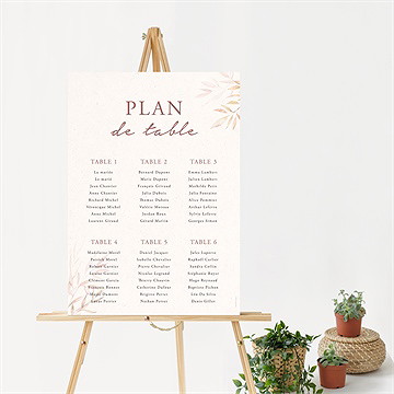 Plan de table mariage poésie boheme - Mise en situation