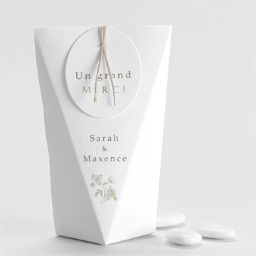 Boîte de dragées mariage fleuri étui