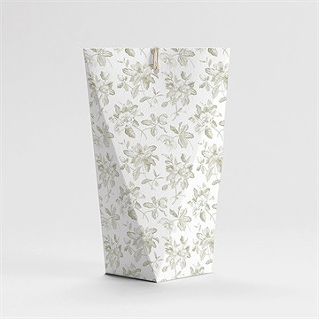 Boîte de dragées mariage fleuri étui - Dos de la boîte