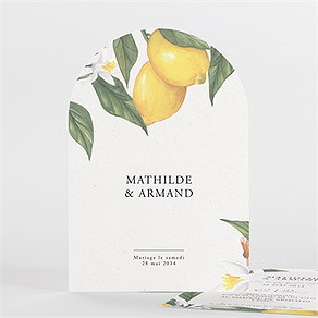 Faire-part mariage citron arche