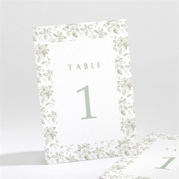 Numéro de table mariage fleuri