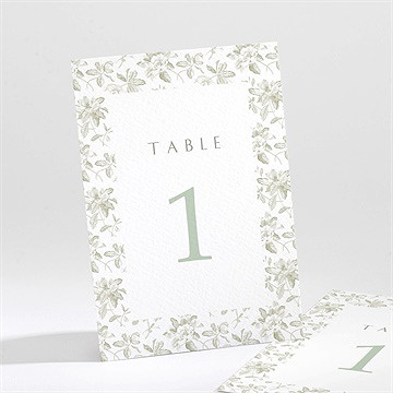 Numéro de table mariage fleuri