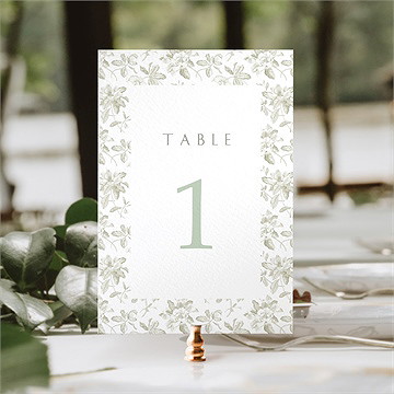 Numéro de table mariage fleuri - Mise en situation