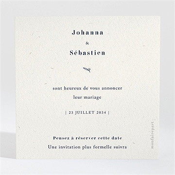 Save the Date mariage notre idylle - Dos de la carte