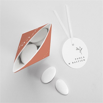 Boîte de dragées mariage douce terracotta étui - Intérieur de la boîte