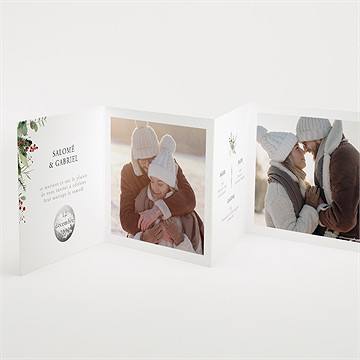 Faire-part mariage thème noël à gratter - Intérieur du faire-part