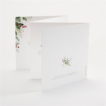 Faire-part mariage thème noël à gratter - Dos du faire-part