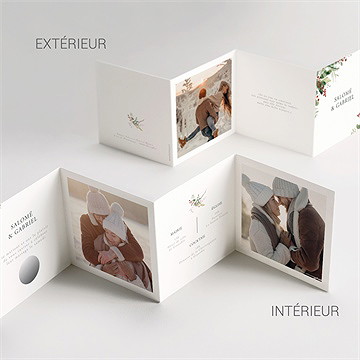 Faire-part mariage thème noël à gratter - Vue d'ensemble