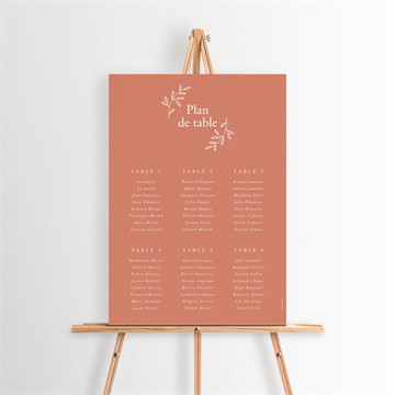 Plan de table mariage douce terracotta