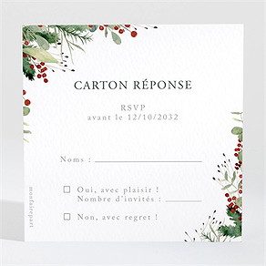 Carton réponse mariage thème noël
